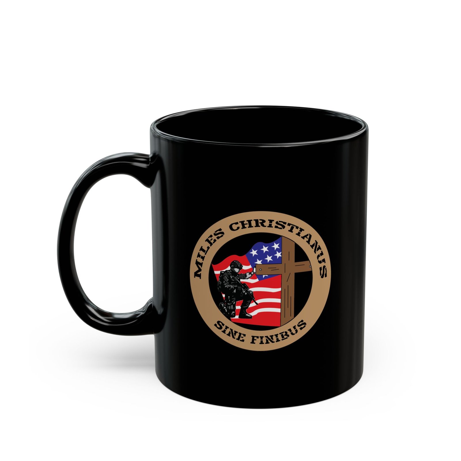 Miles Christianus - Sine Finibus Logo V4 11oz Black Mugs