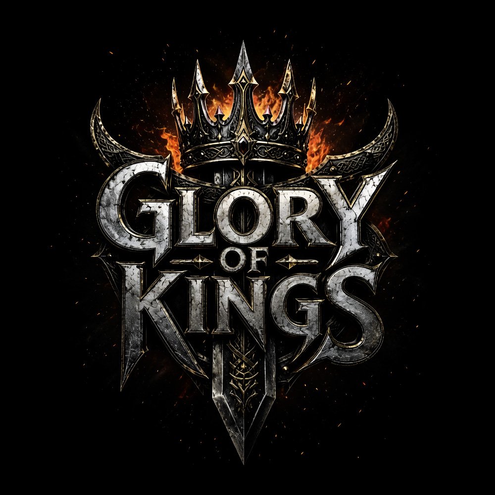 Glory Of Kings Logo Black Denim Printed Patches (2 sizes)