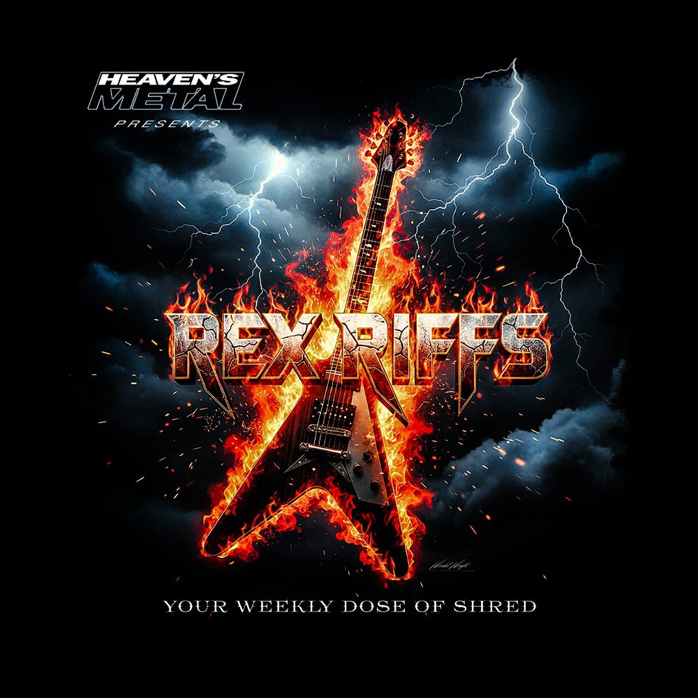 Heaven's Metal Presents Rex Riffs - Black Denim Printed Patches (2 sizes)