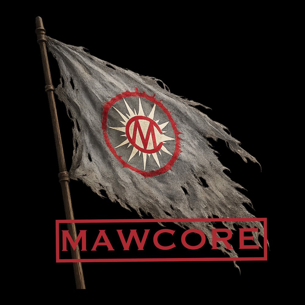 Mawcore - War Cry Flag - Black Denim Printed Patches (2 sizes)