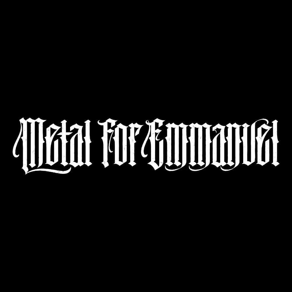 Metal For Emmanuel Logo - Black Denim Printed Patches (2 sizes)