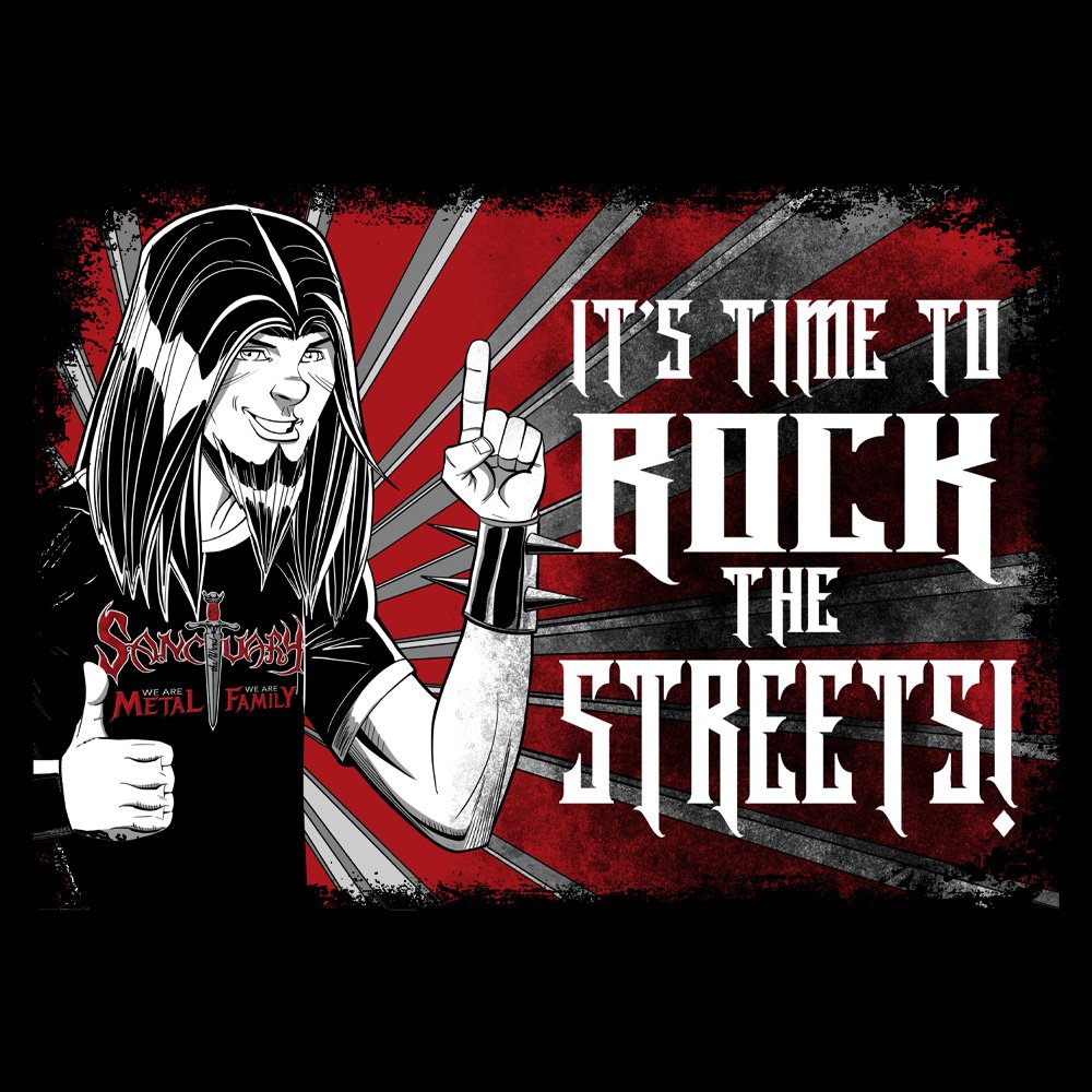 Sanctuary International - It's Time To Rock - Black Denim Printed Patches (2 sizes)