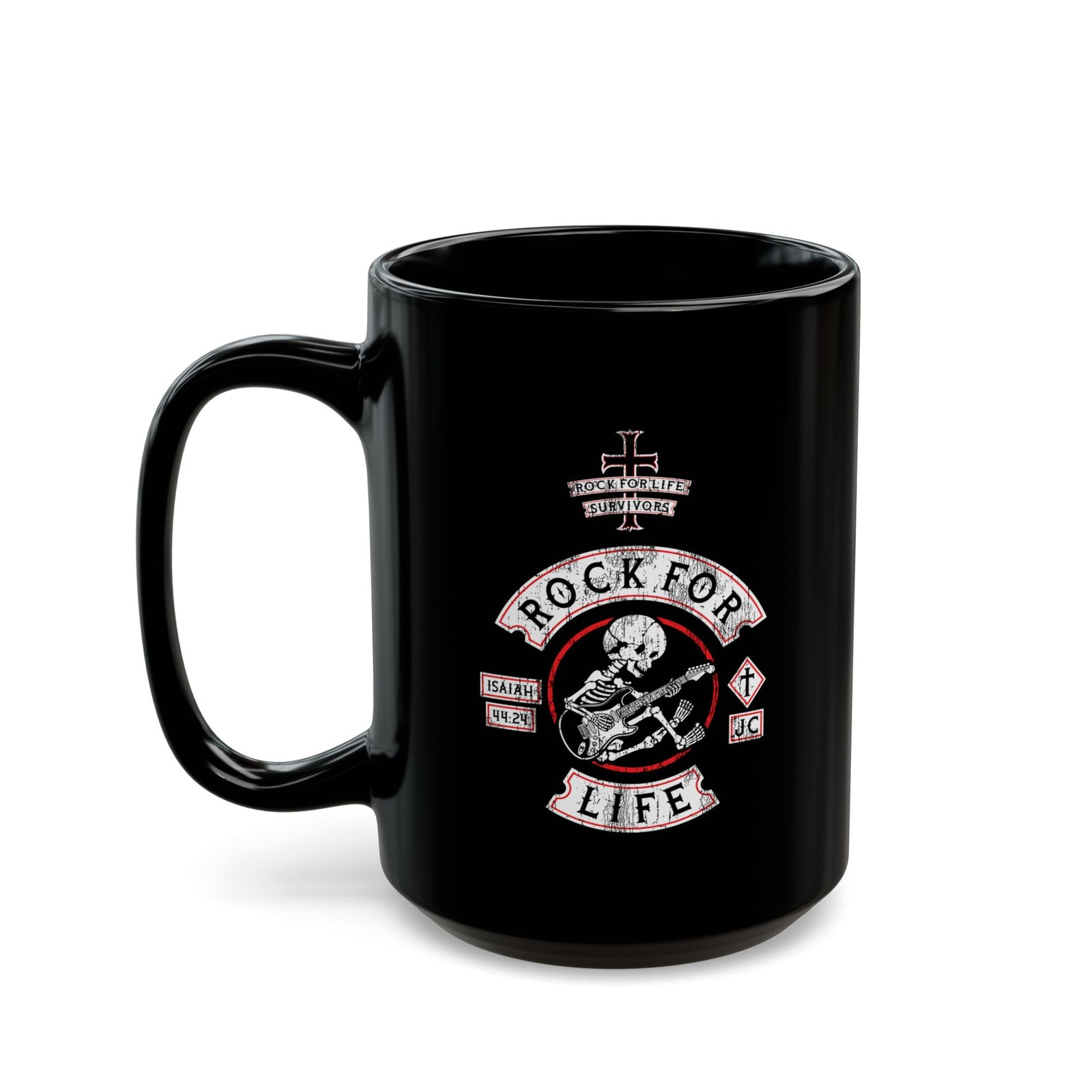Rock For Life Biker Logo Black Mugs (11oz, 15oz) - Image 7