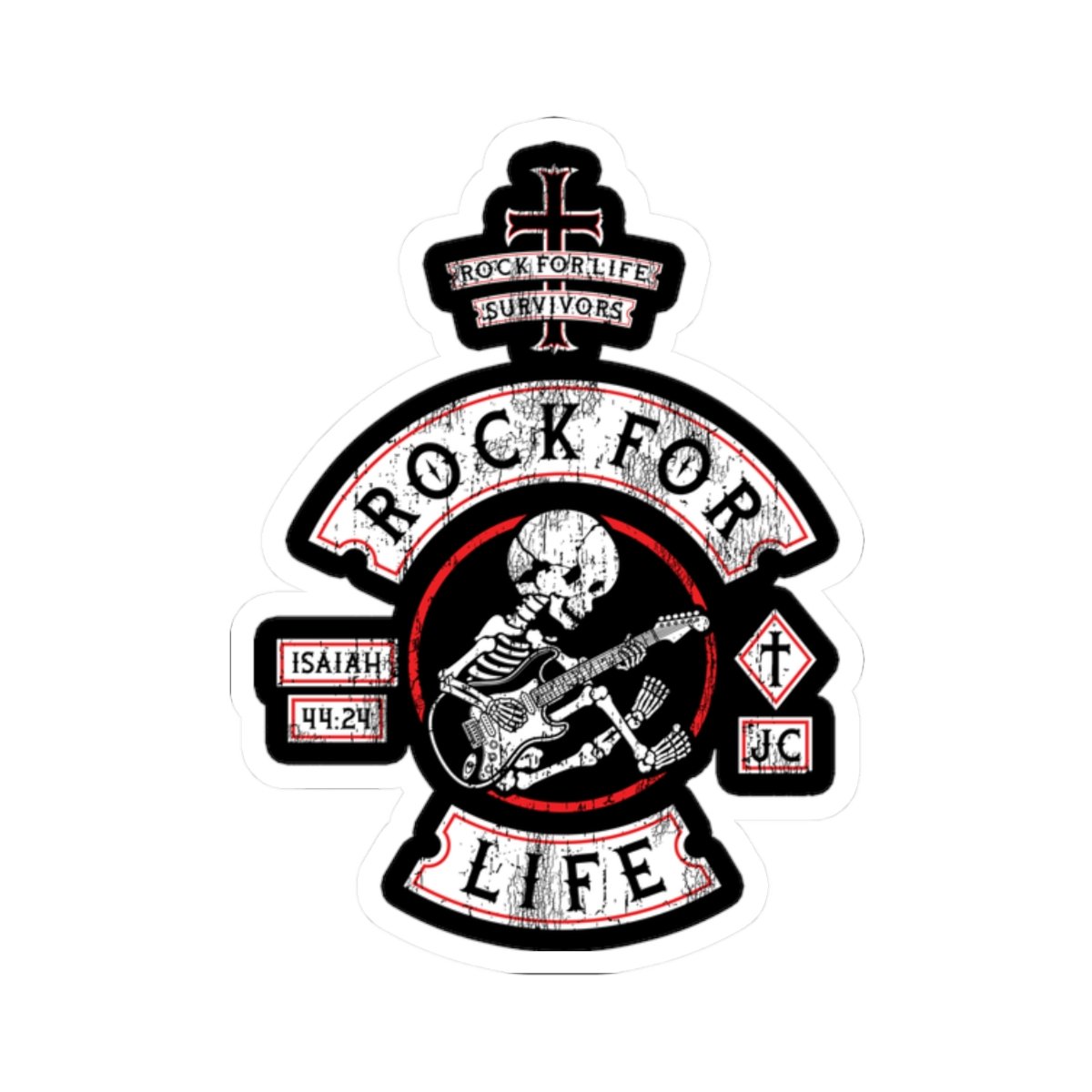 Rock For Life Biker Logo Die Cut Sticker Set - Image 4