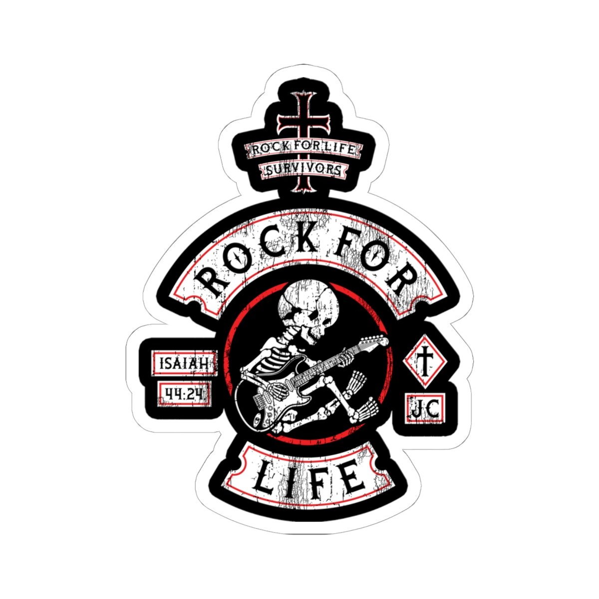 Rock For Life Biker Logo Die Cut Sticker Set - Image 2