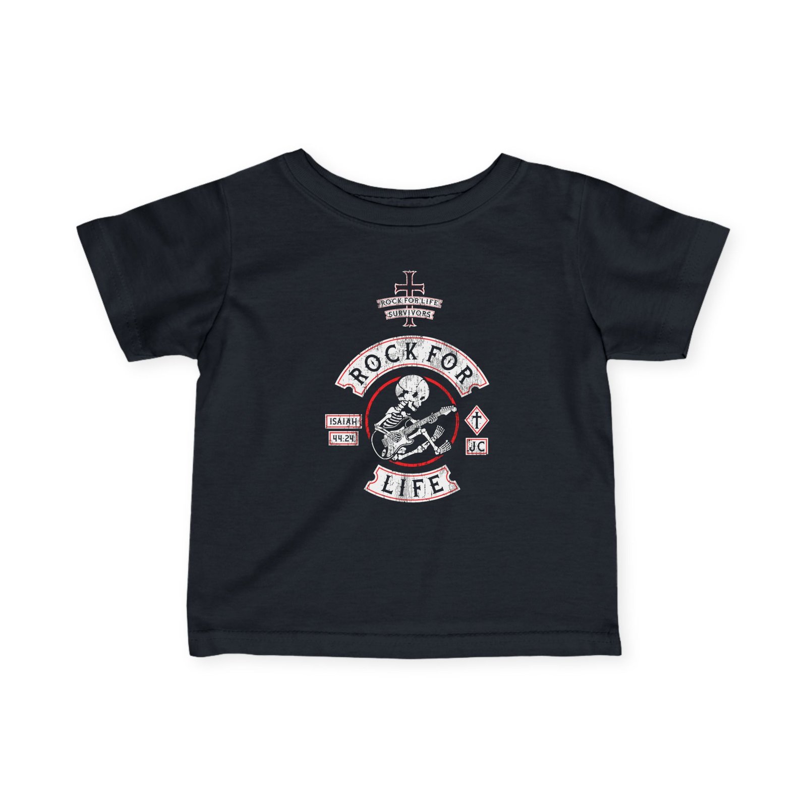 Rock For Life Biker Logo Infant Short Sleeve Tshirt