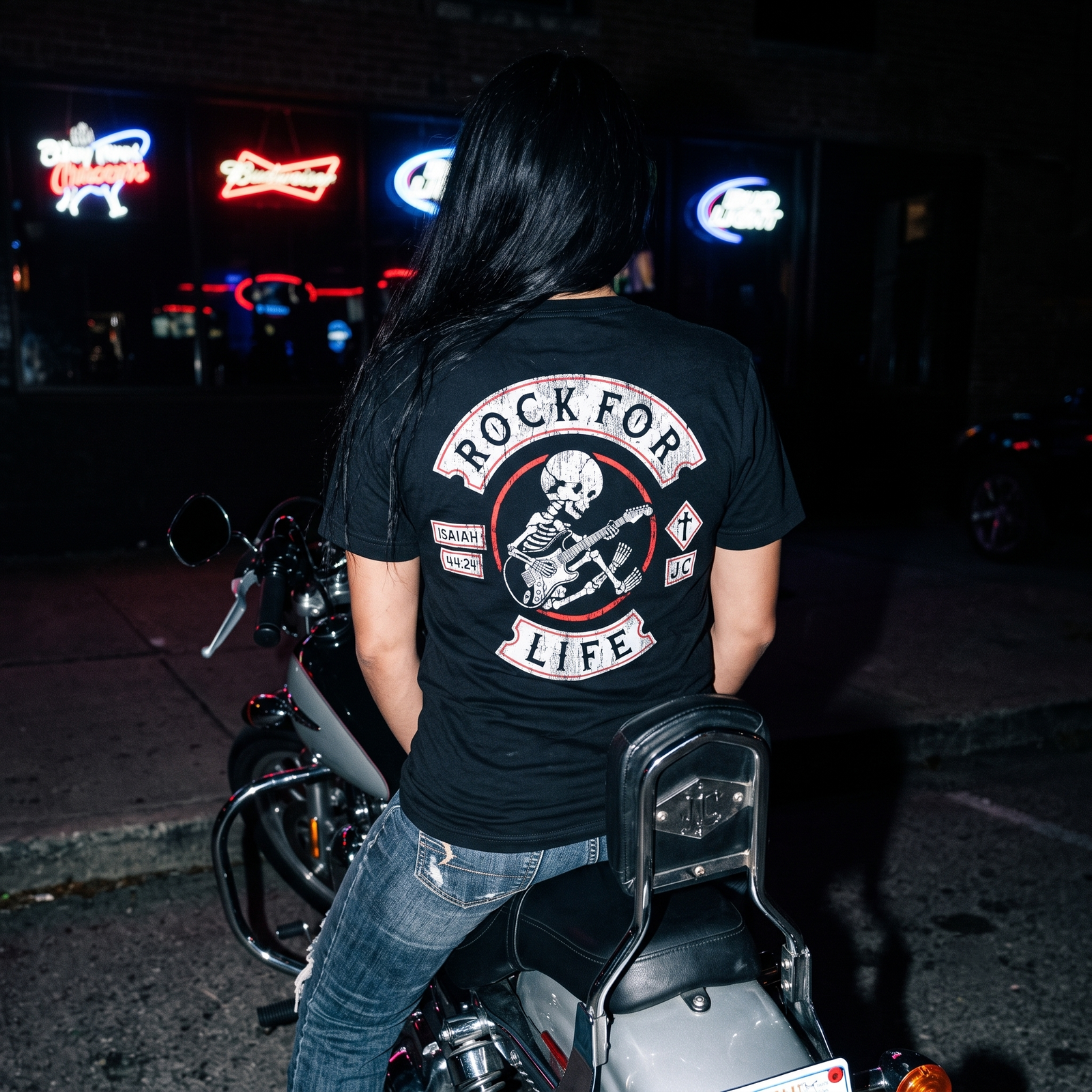 Rock For Life Biker Logo Short Sleeve T-shirt