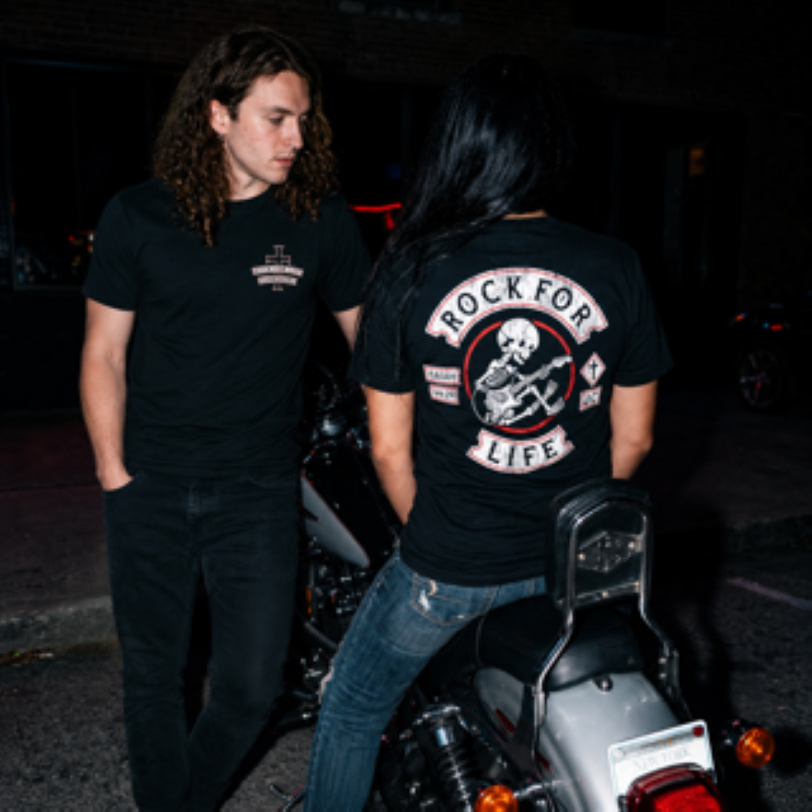 Rock For Life Biker Logo Short Sleeve T-shirt