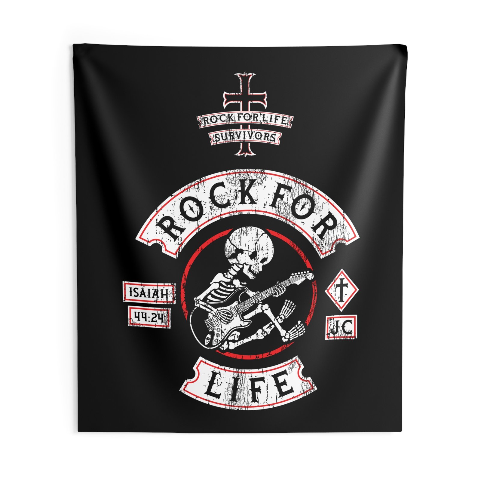 Rock For Life Biker Logo Indoor Wall Tapestries - Image 4