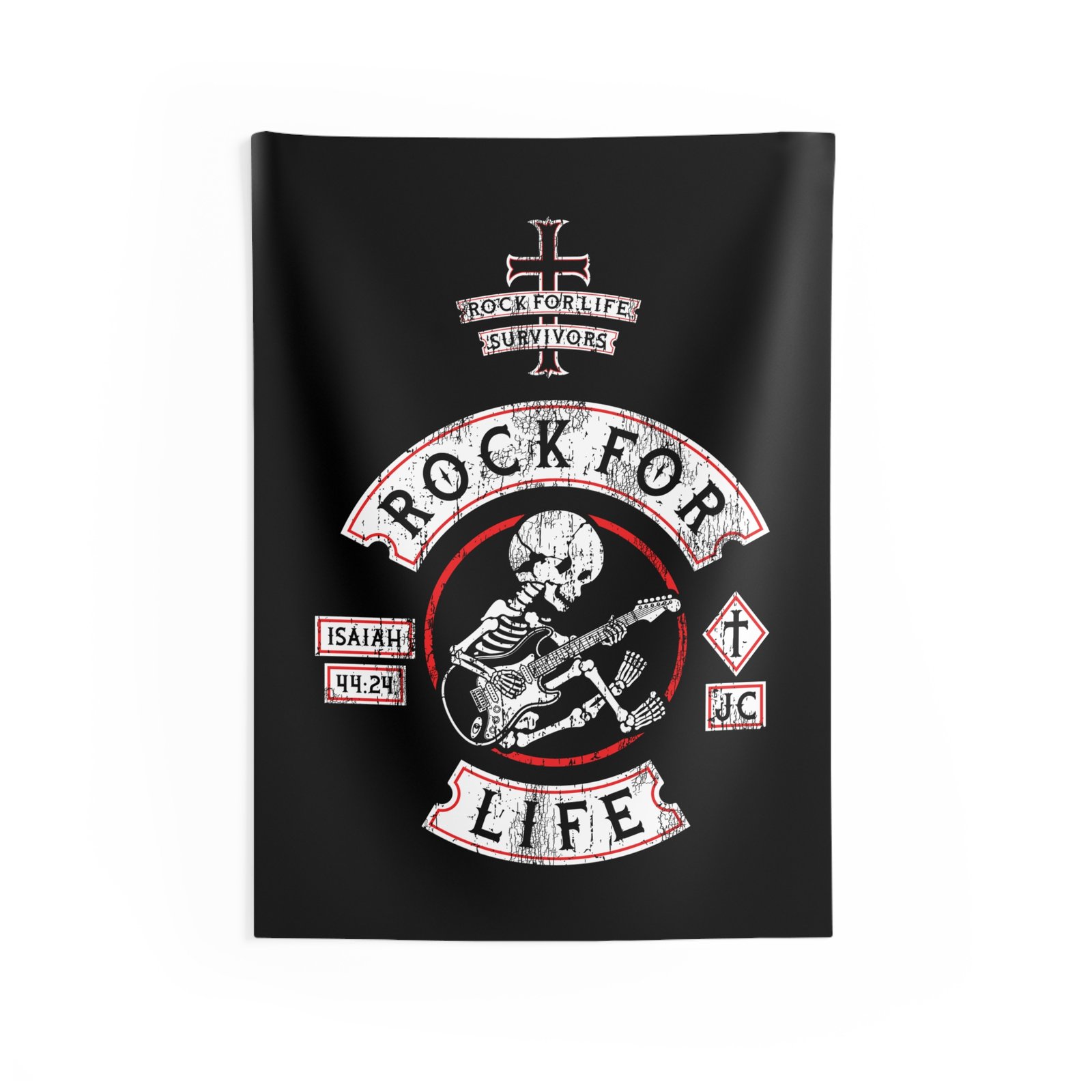 Rock For Life Biker Logo Indoor Wall Tapestries - Image 2