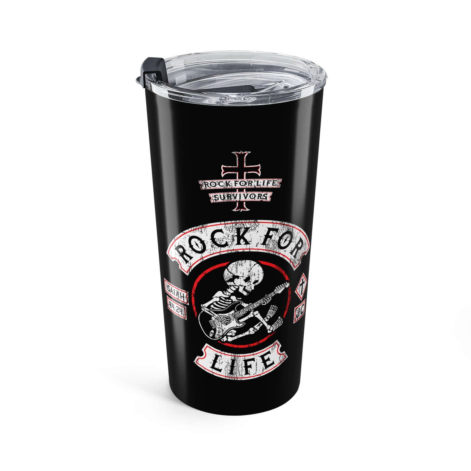 Rock For Life Biker Logo 20oz Stainless Steel Tumbler - Image 2