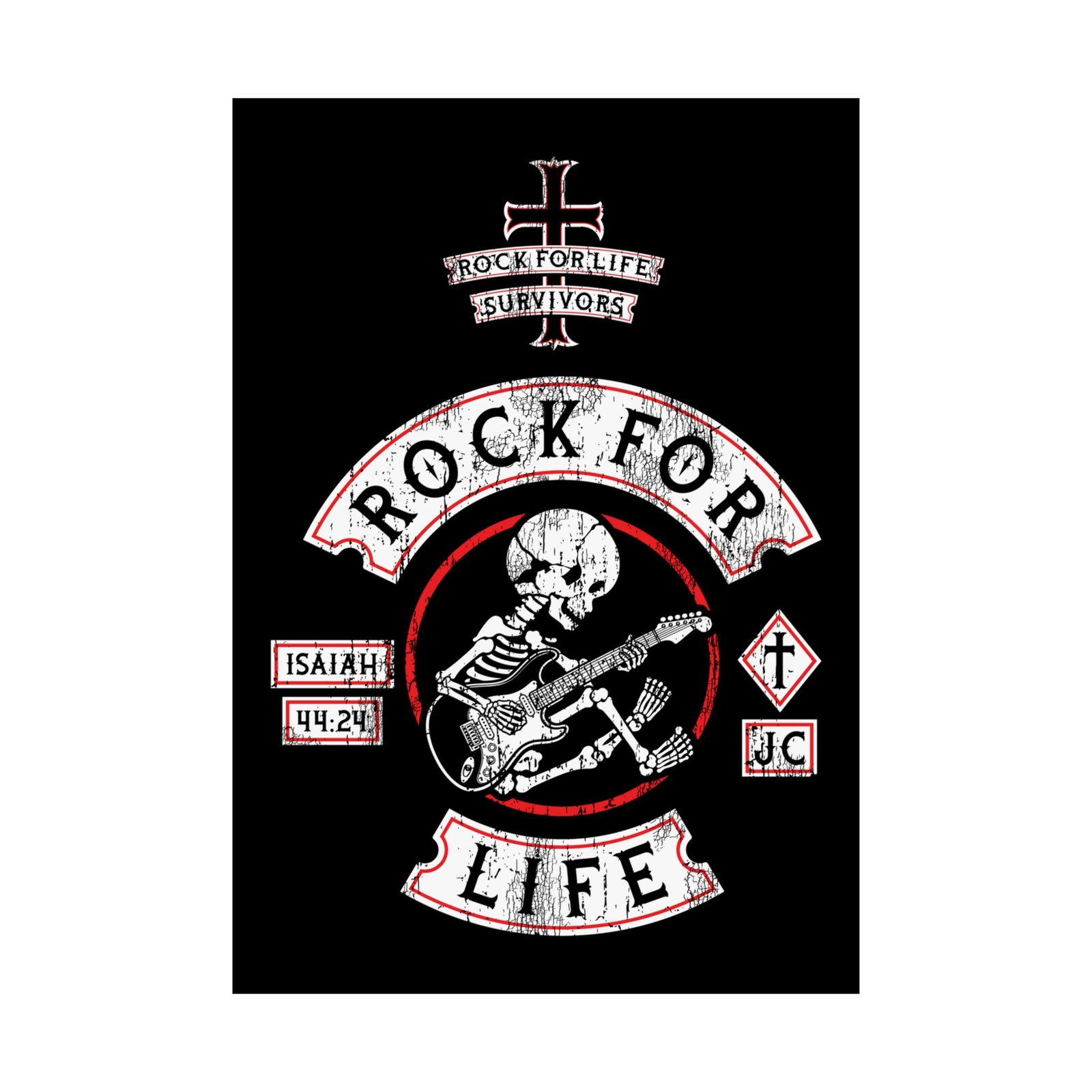 Rock For Life Biker Logo Poster Prints (210gsm) - Image 25