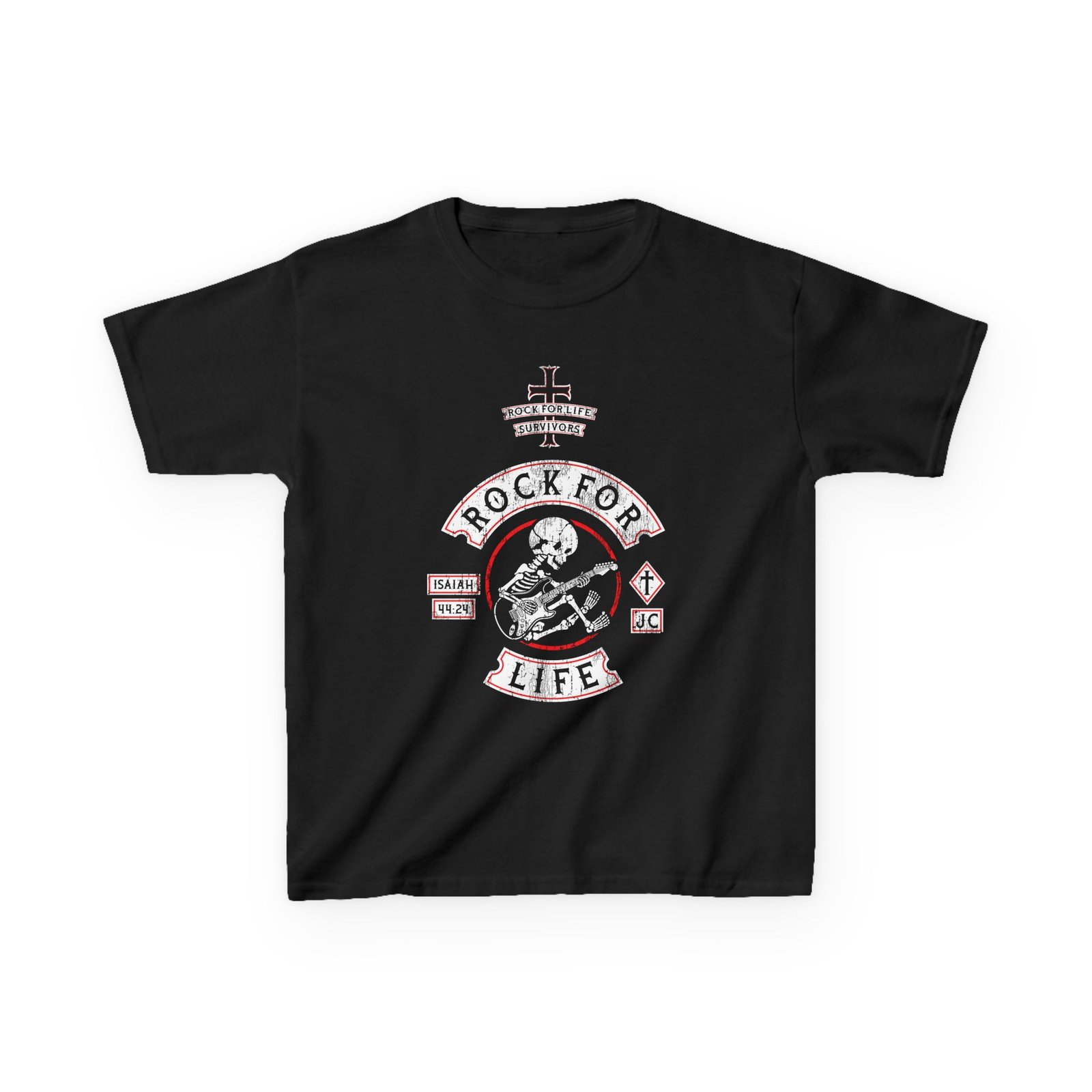 Rock For Life Biker Logo Children's Short Sleeve Tshirt