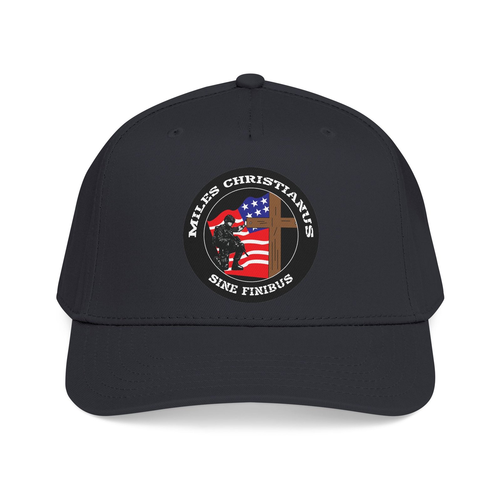 Miles Christianus - Sine Finibus Printed Mid Profile Baseball Cap (Black)