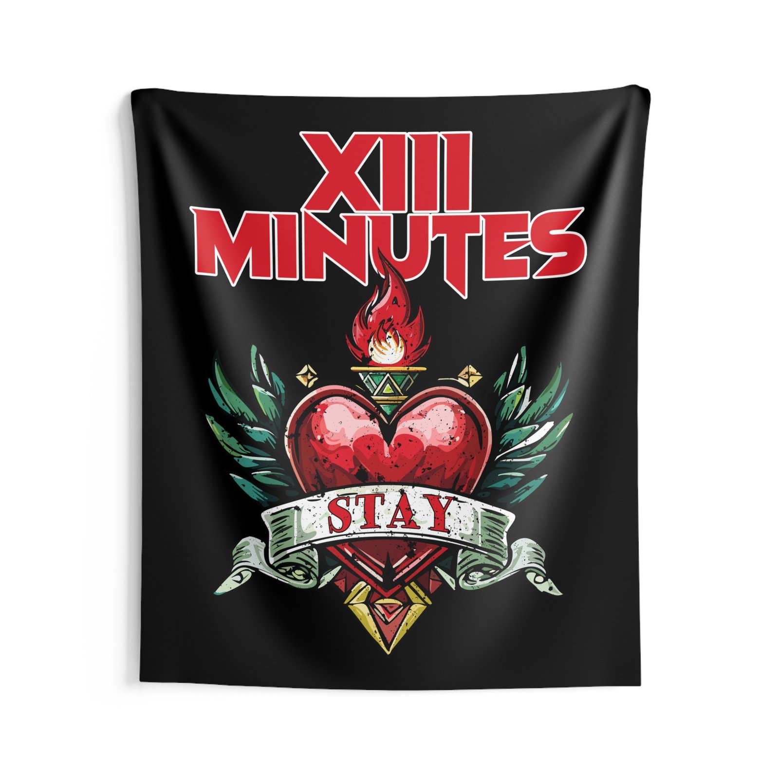 XIII Minutes - Stay Heart Indoor Wall Tapestries