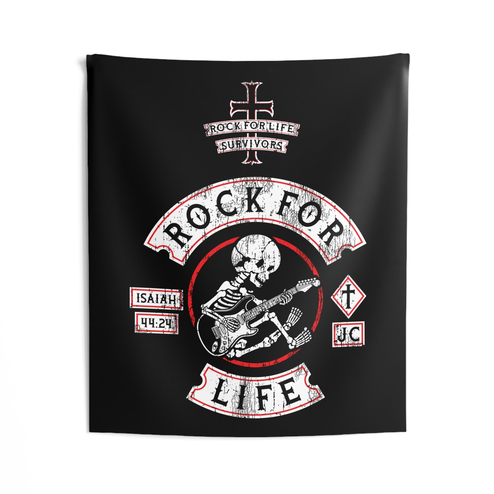 Rock For Life Biker Logo Indoor Wall Tapestries - Image 3