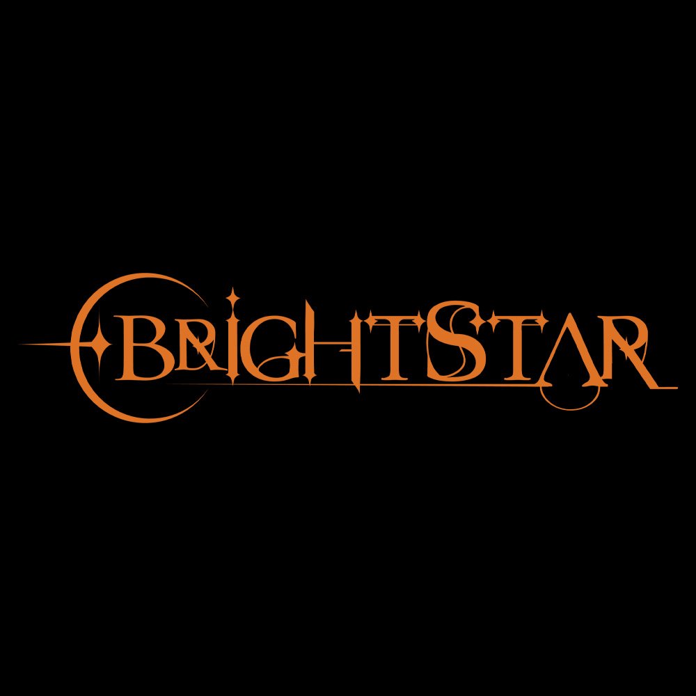 Brightstar Logo (Orange) - Black Denim Printed Patches (2 sizes)
