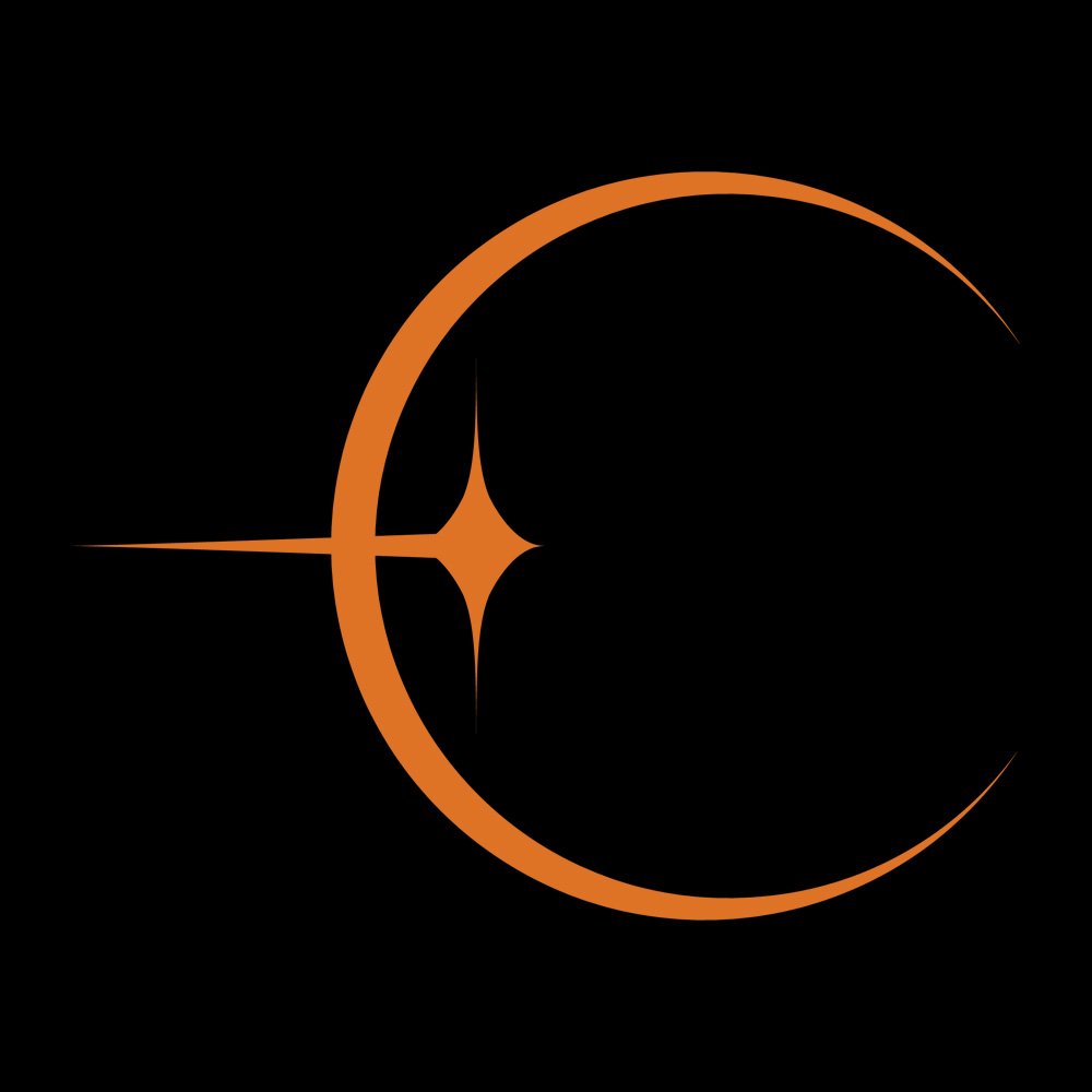 Brightstar Icon (Orange) - Black Denim Printed Patches (2 sizes)