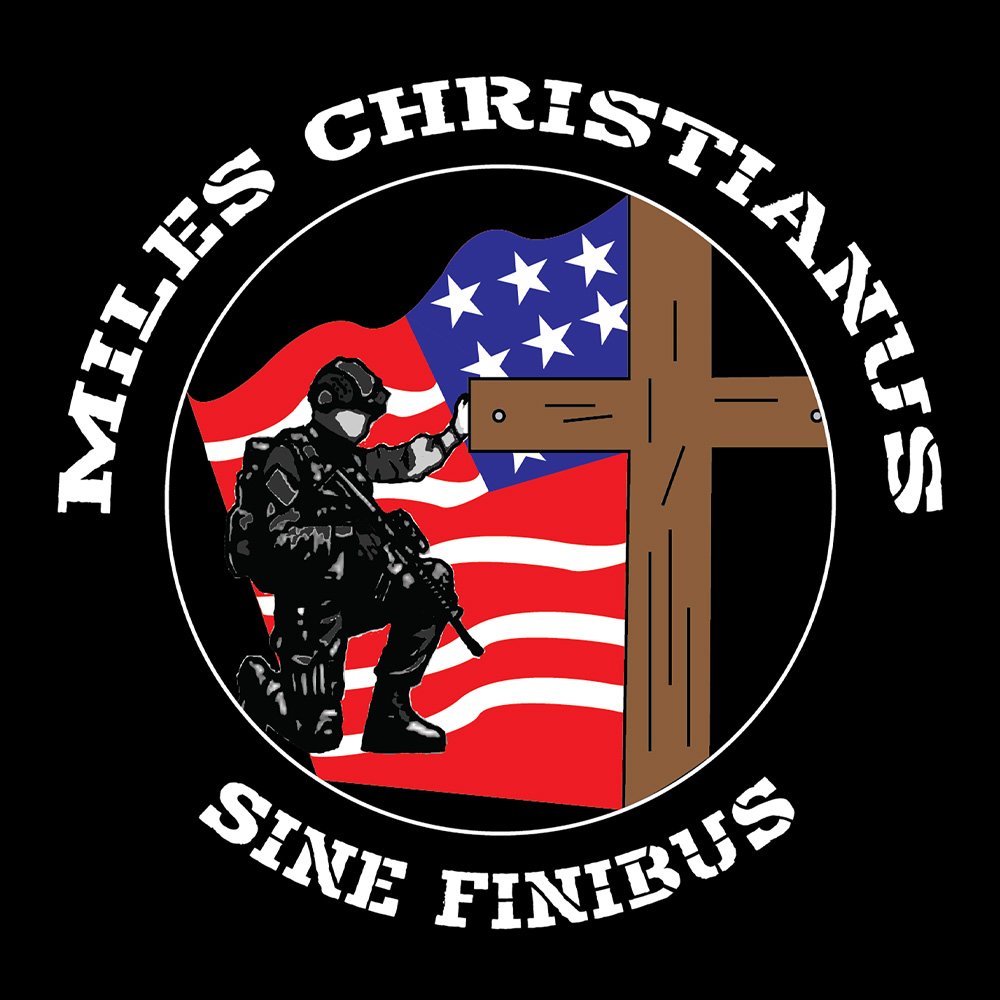 Miles Christianus - Sine Finibus Black Denim Printed Patches (2 sizes)