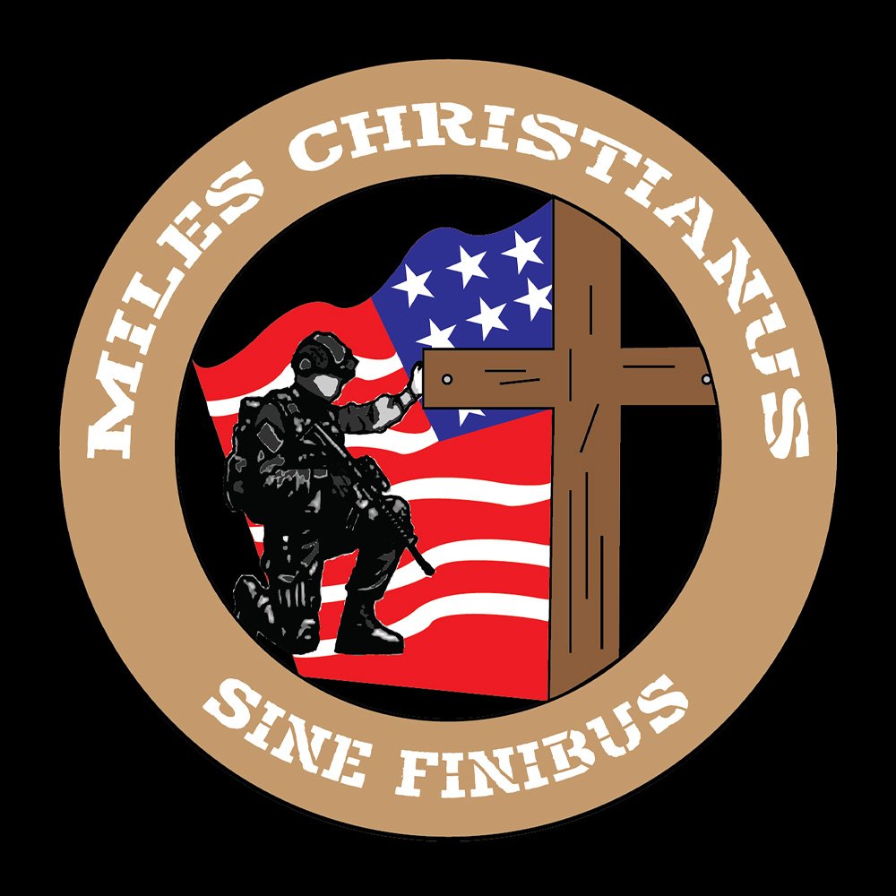 Miles Christianus - Sine Finibus V2 Black Denim Printed Patches (2 sizes)