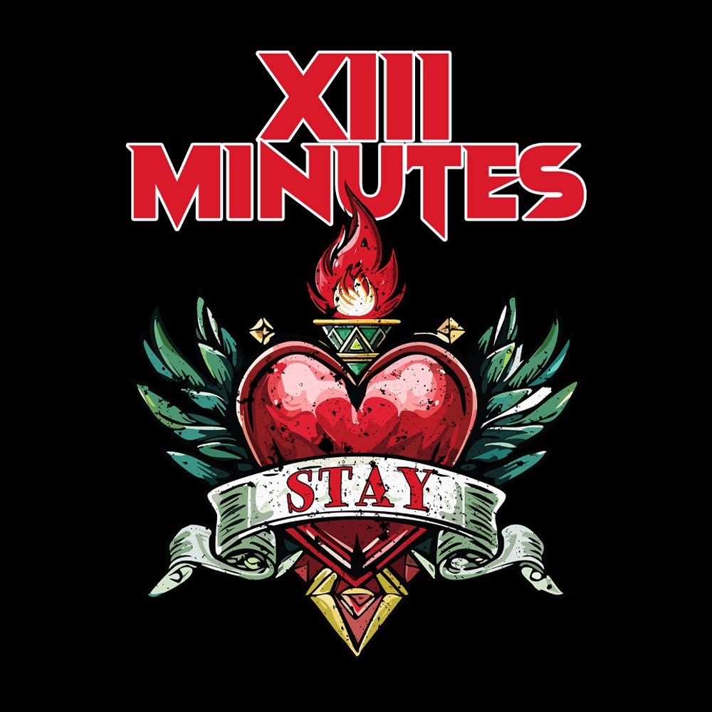 XIII Minutes - Stay Heart - Black Denim Printed Patches (2 sizes)