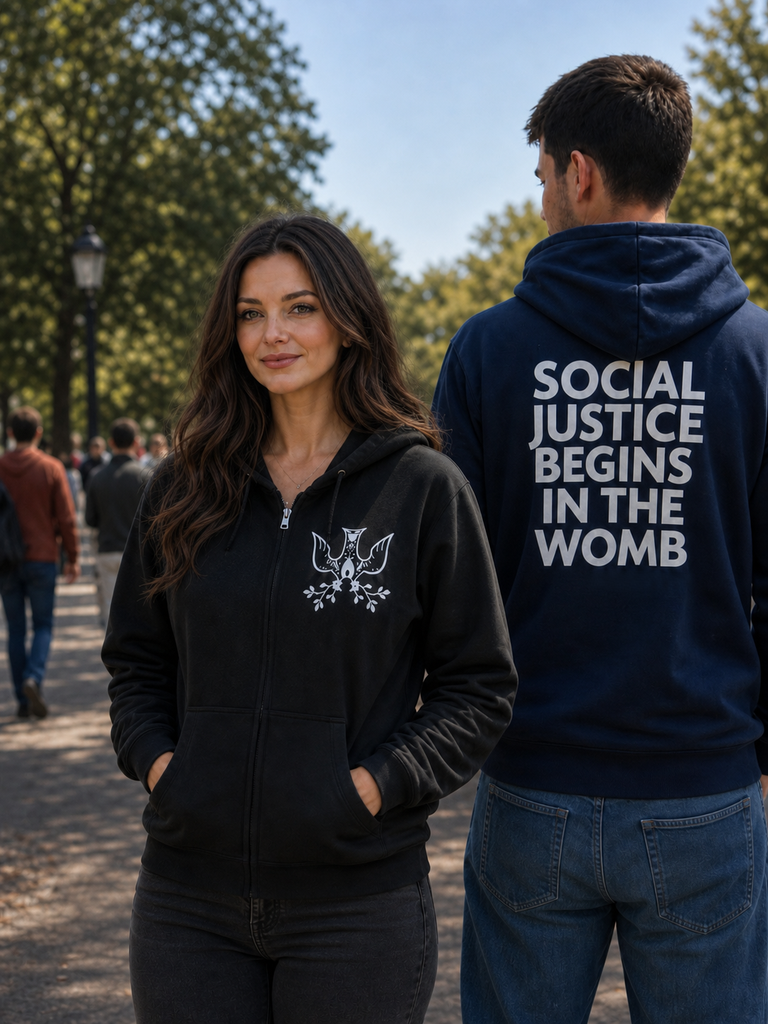 Rock For Life - Social Justice Full Zip Hooded Sweatshirt (2-sided)