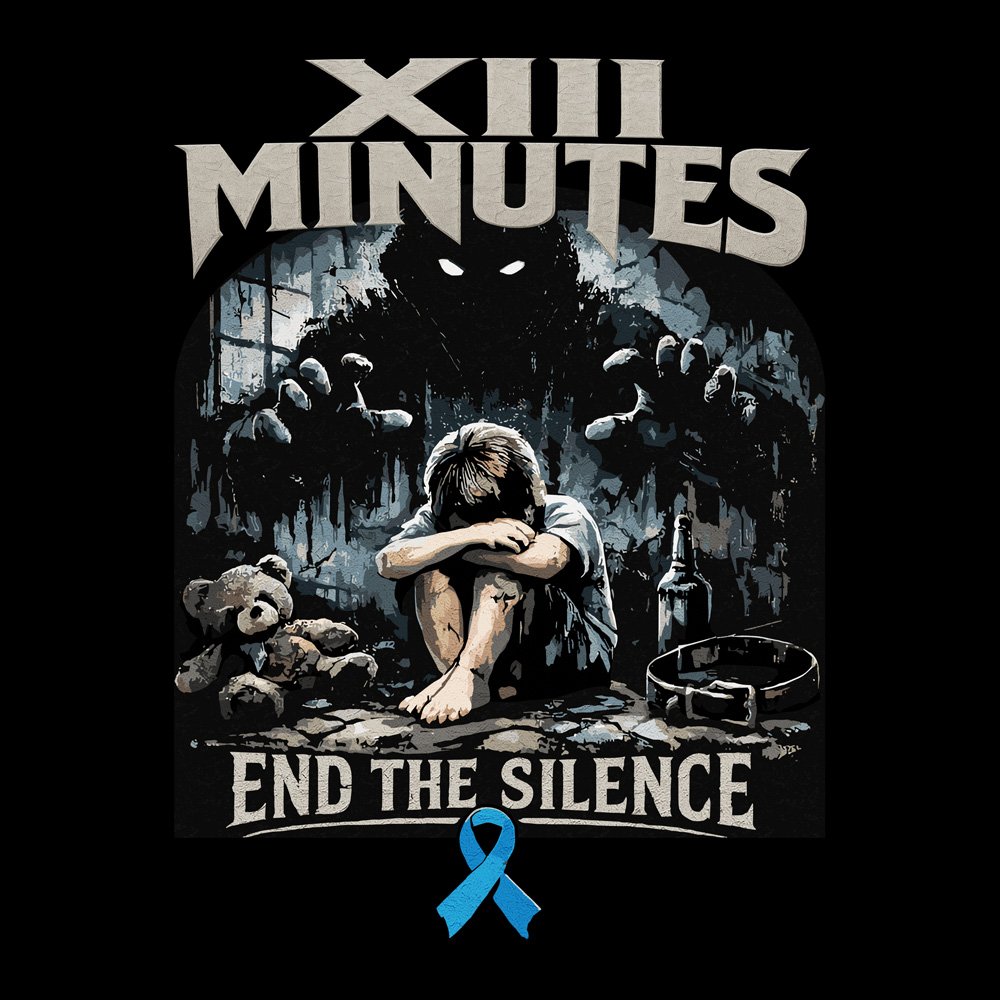 XIII Minutes - End The Silence - Black Denim Printed Patches (2 sizes)