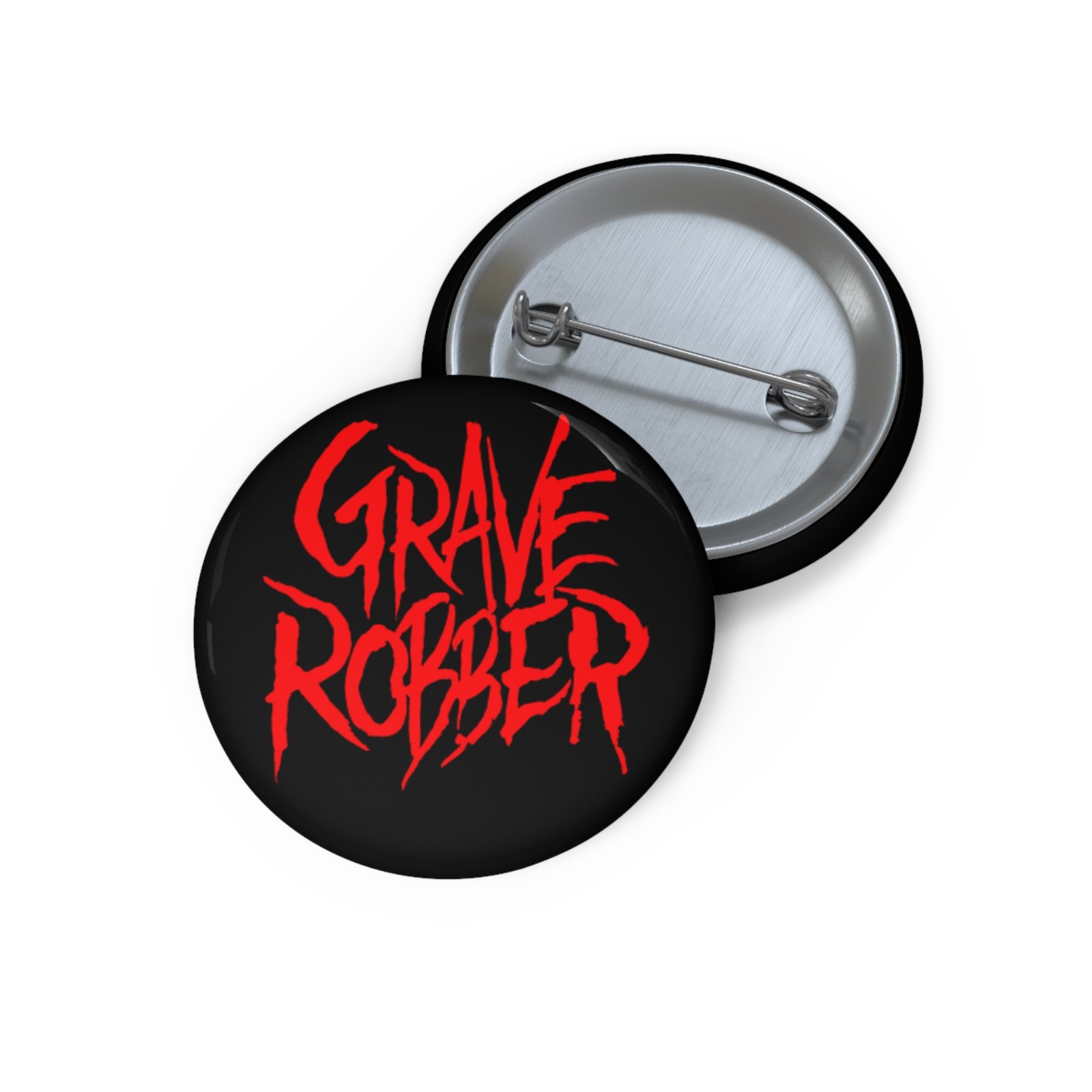 Grave Robber Red Stacked Logo 2026 Pin Buttons