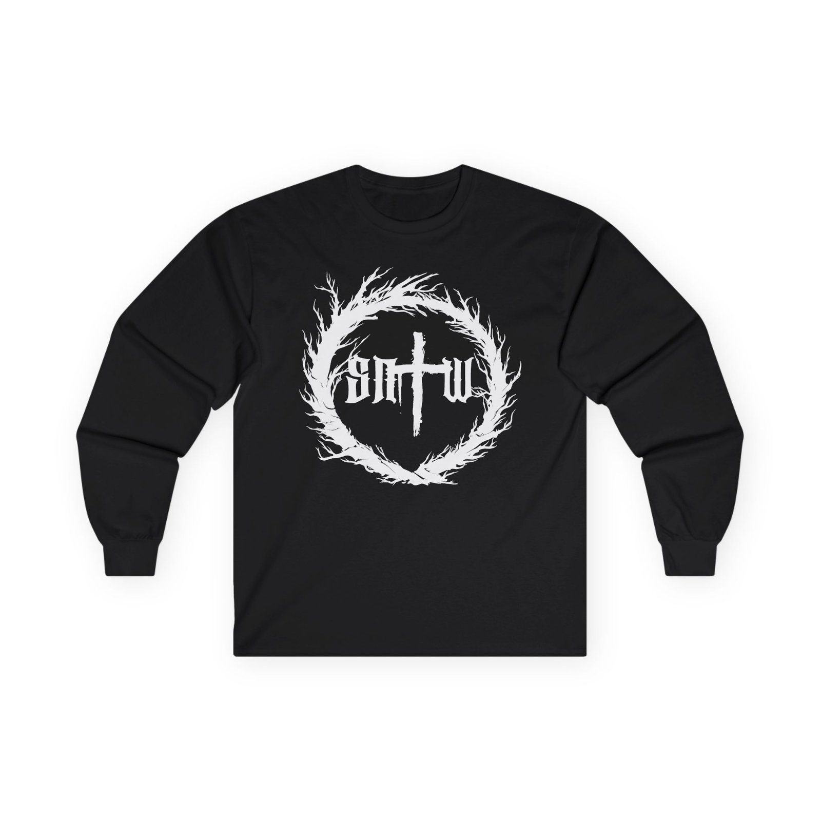 Suffer Not The Witch - Thou Shalt with Initial Logo Long Sleeve Tshirt (2-Sided)