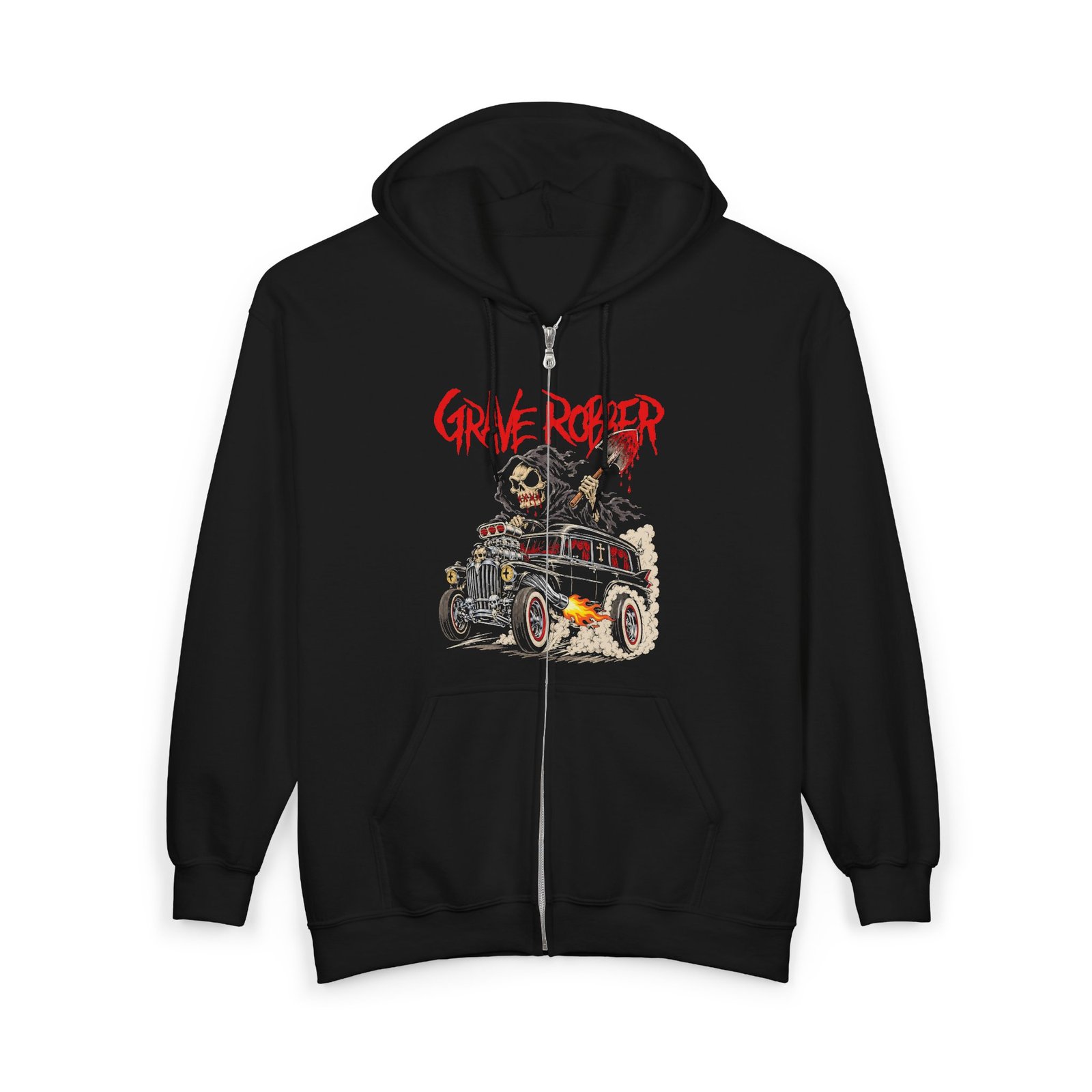 Grave Robber - Hearse Rod 2026 Full Zip Hooded Sweatshirt
