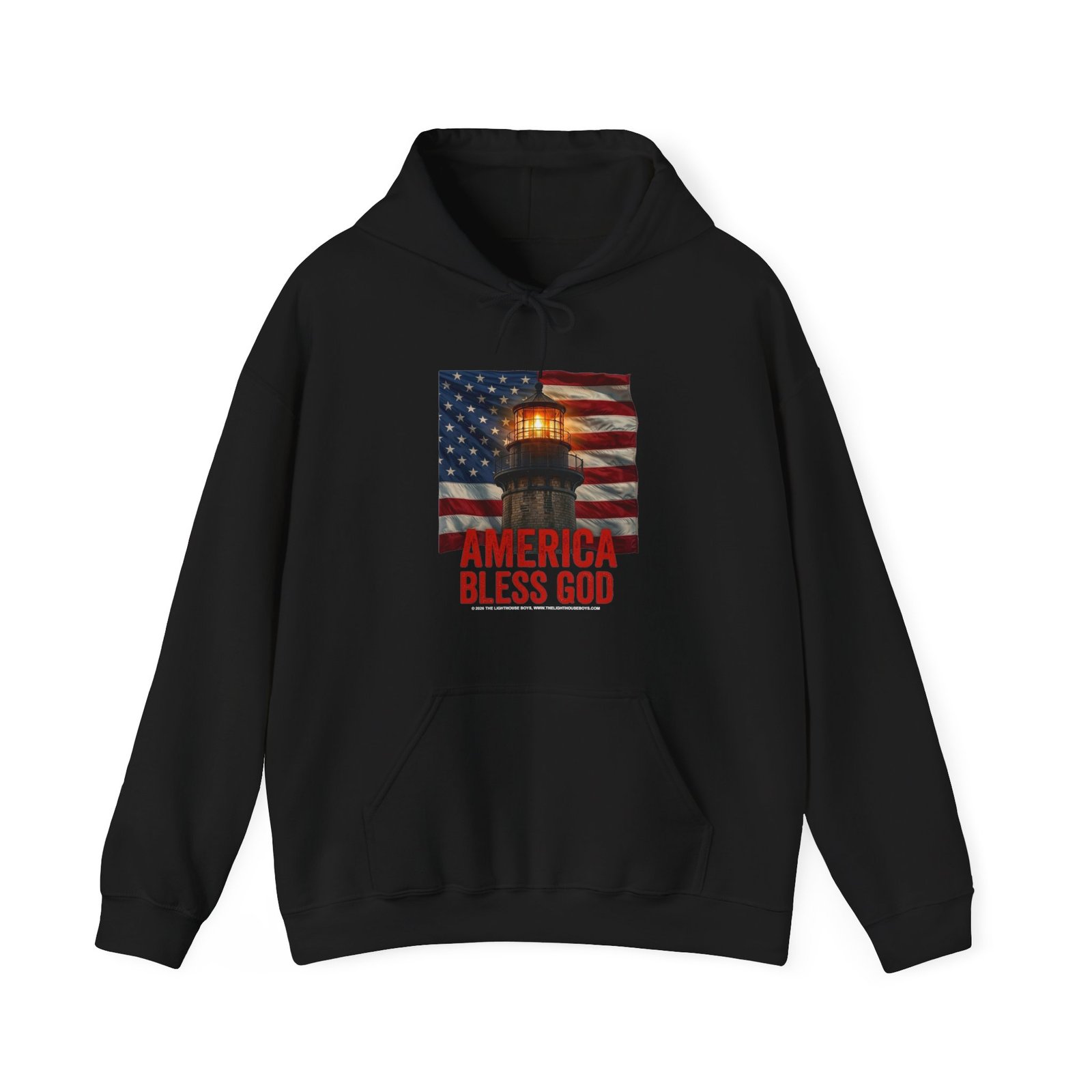 The Lighthouse Boys - America Bless God Pullover Hooded Sweatshirt