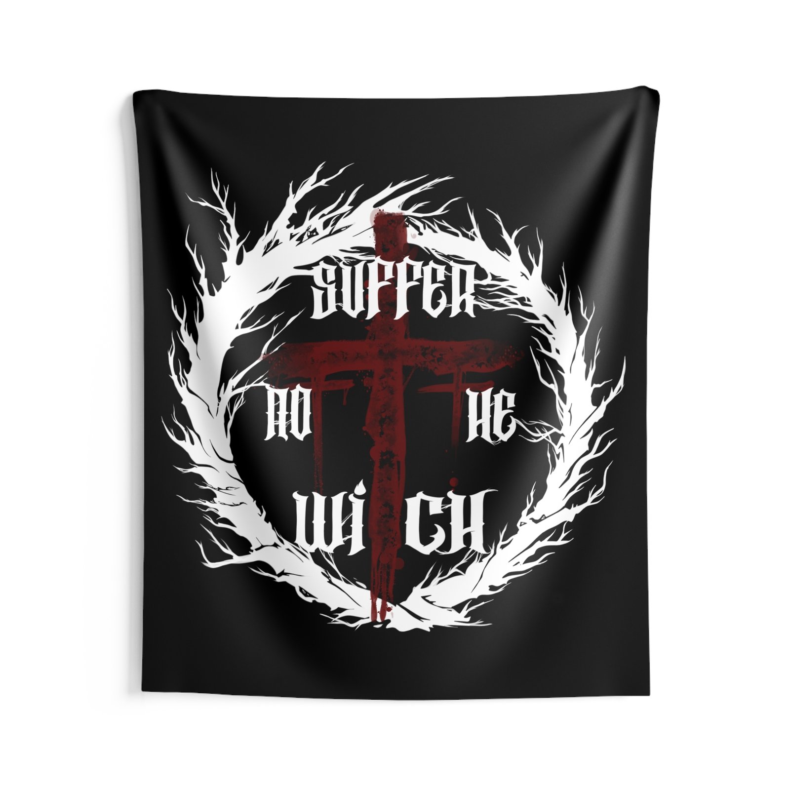 Suffer Not The Witch Logo Indoor Wall Tapestries