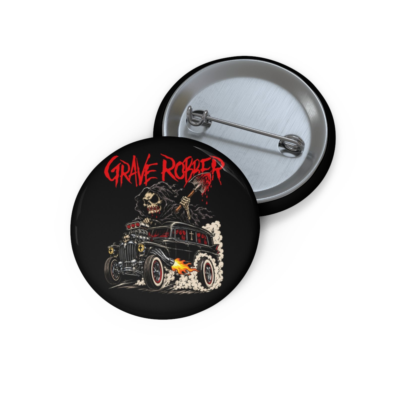 Grave Robber - Hearse Rod 2026 Pin Buttons
