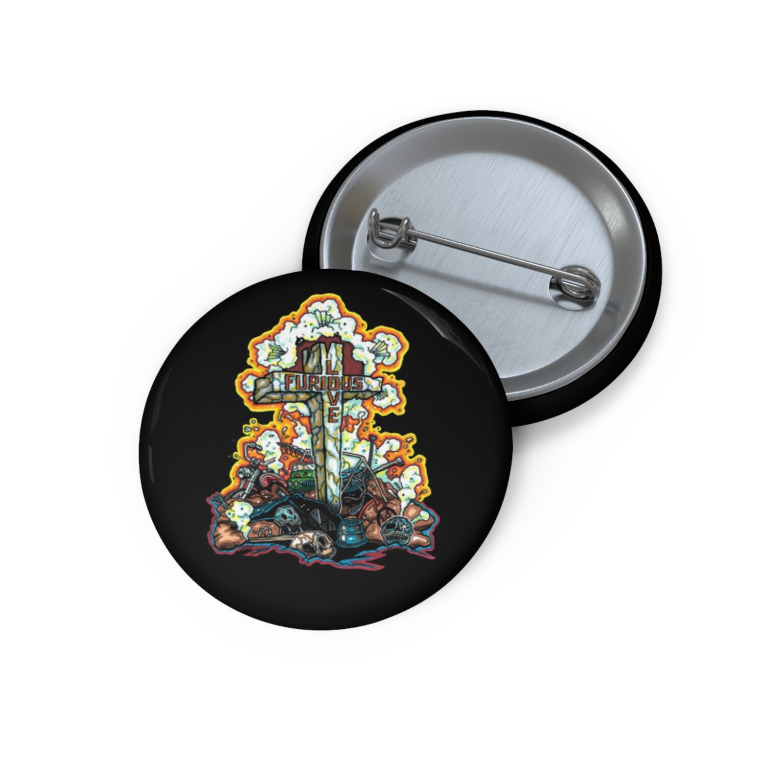 Furious Love Logo Pin Buttons