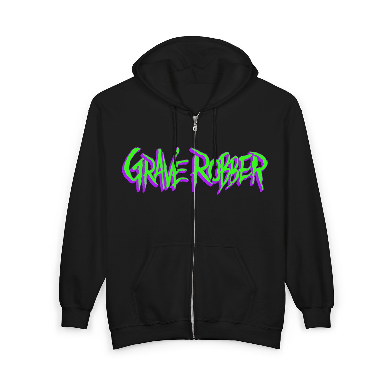 Grave Robber Green-Purple Logo 2026 Full Zip Hooded Sweatshirt