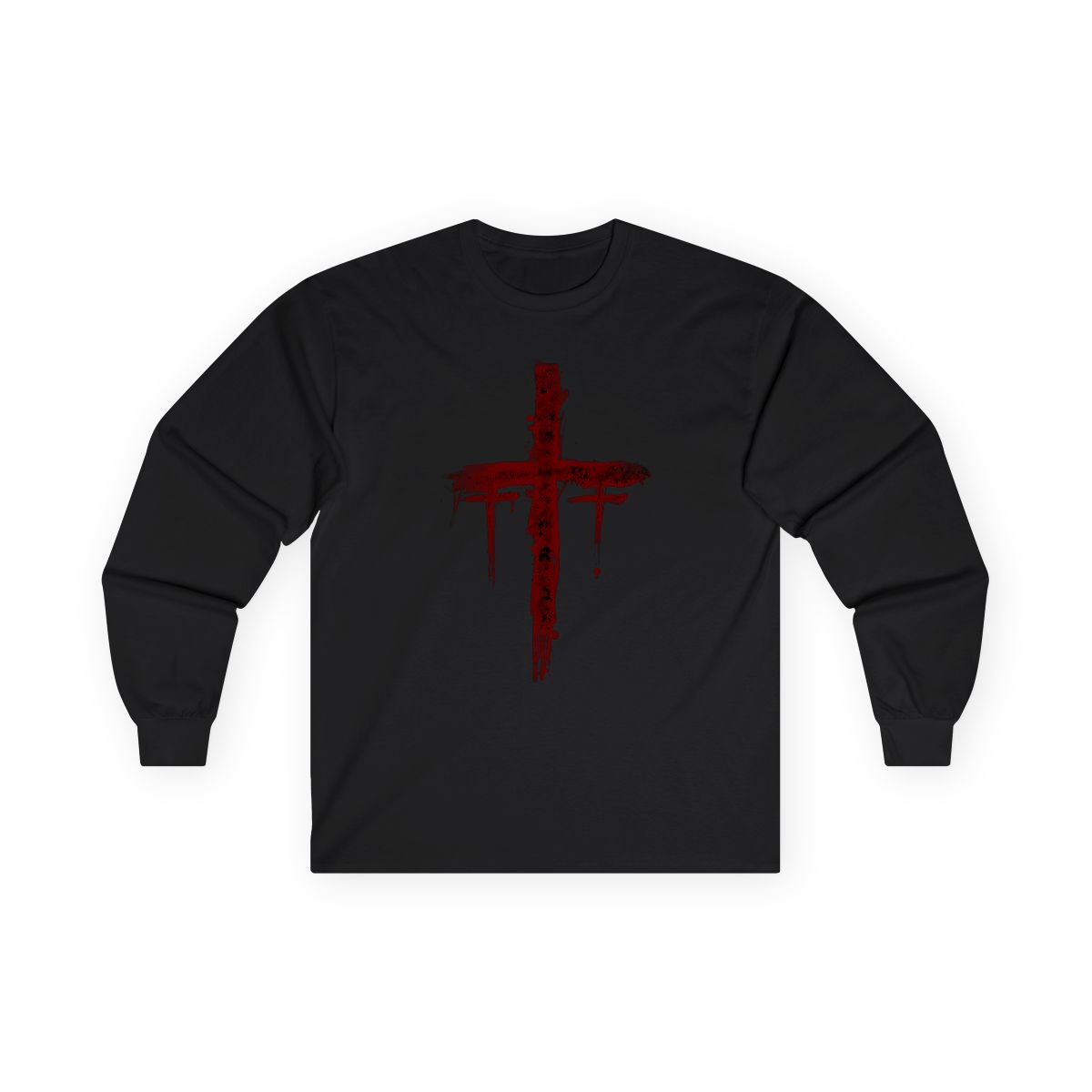 Suffer Not The Witch Bloody Cross Long Sleeve Tshirt (2-Sided)