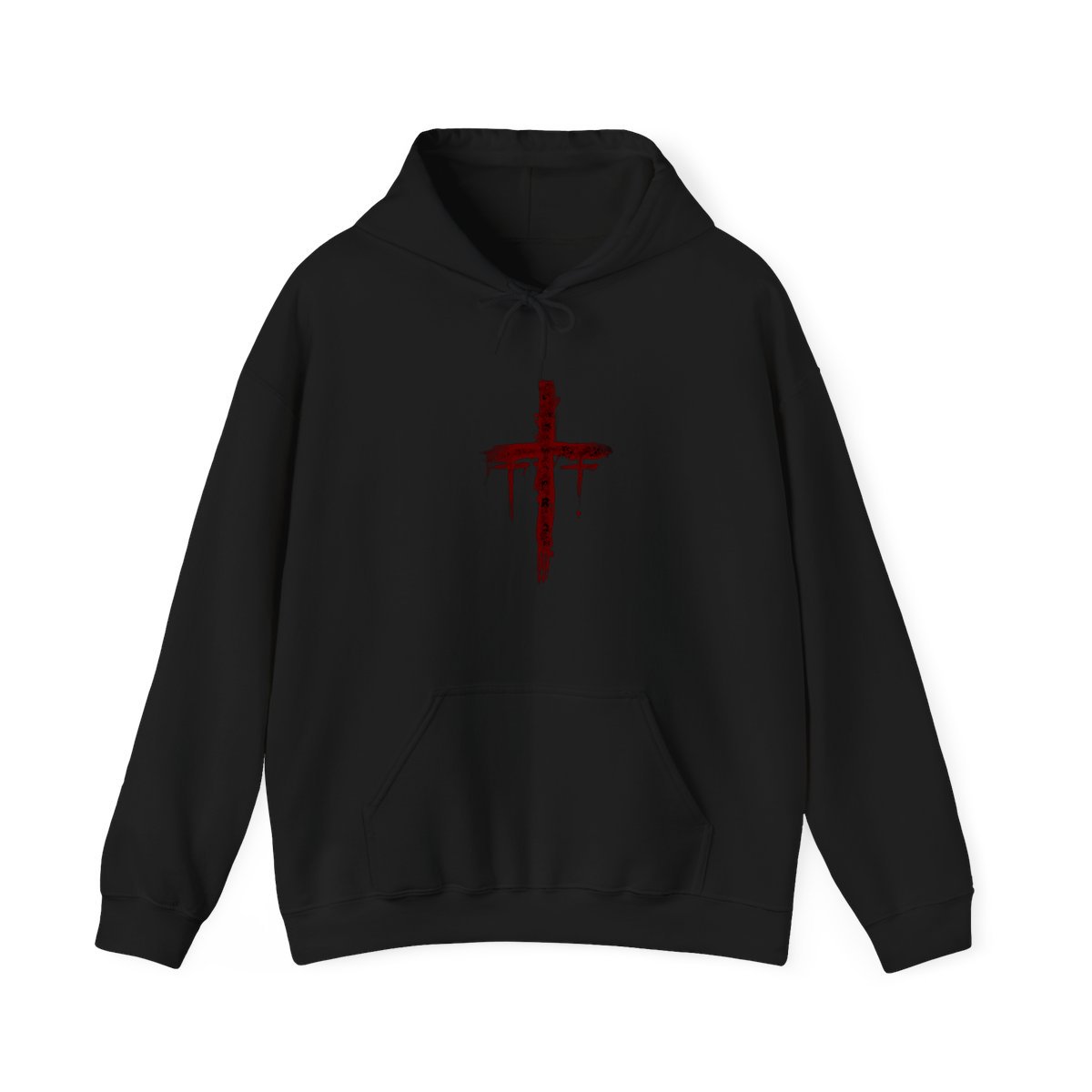 Suffer Not The Witch Bloody Cross Pullover Hooded Sweatshirt (2-Sided)