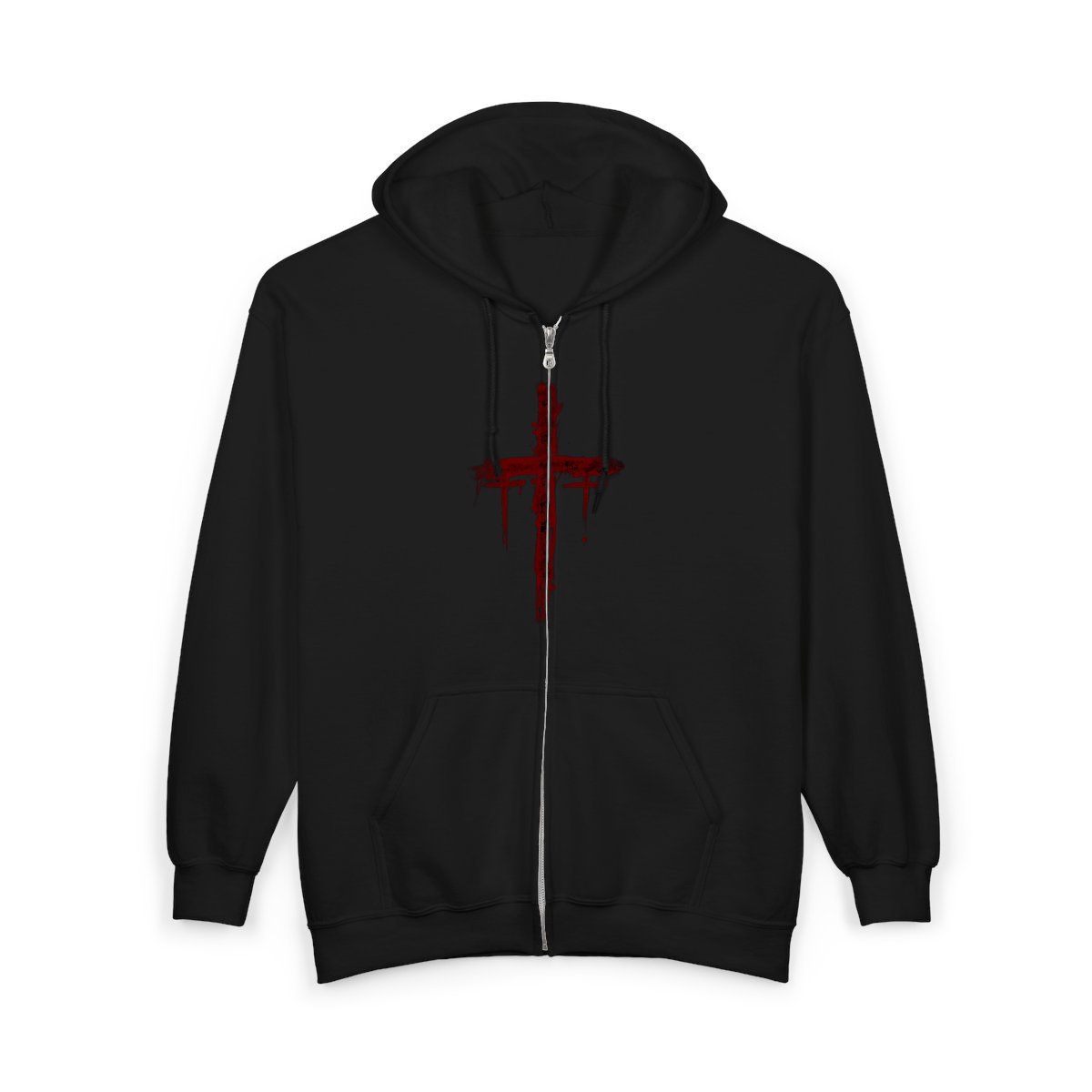 Suffer Not The Witch Bloody Cross Full Zip Hooded Sweatshirt (2-Sided)