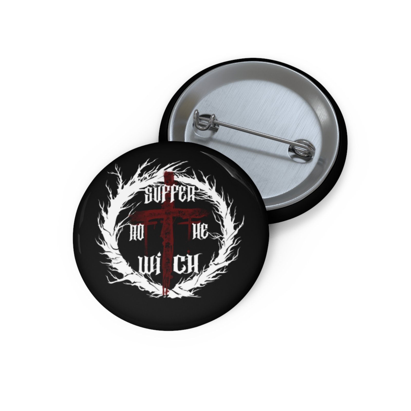 Suffer Not The Witch Logo Pin Buttons