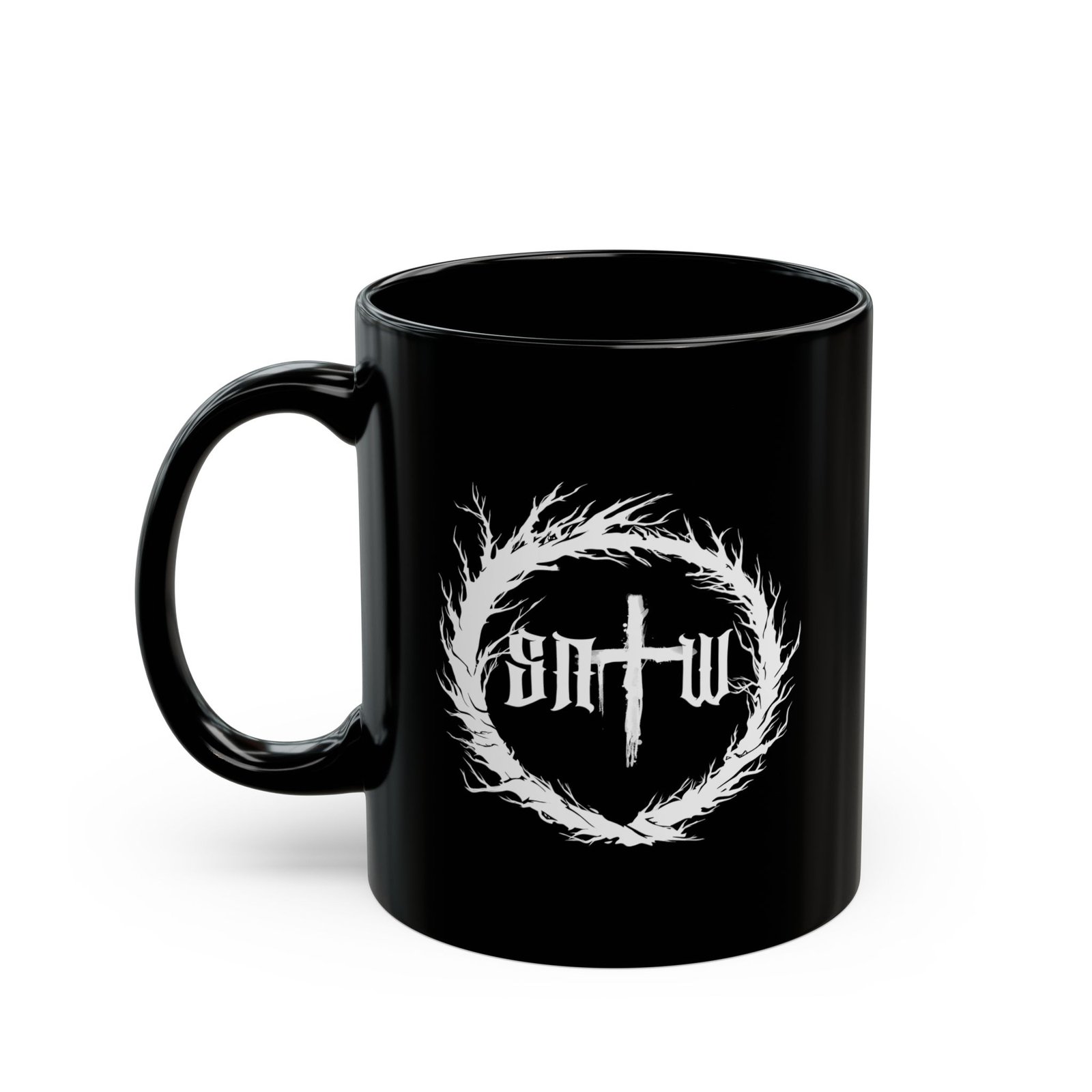Suffer Not The Witch Initial Logo Black Mugs (11oz, 15oz)