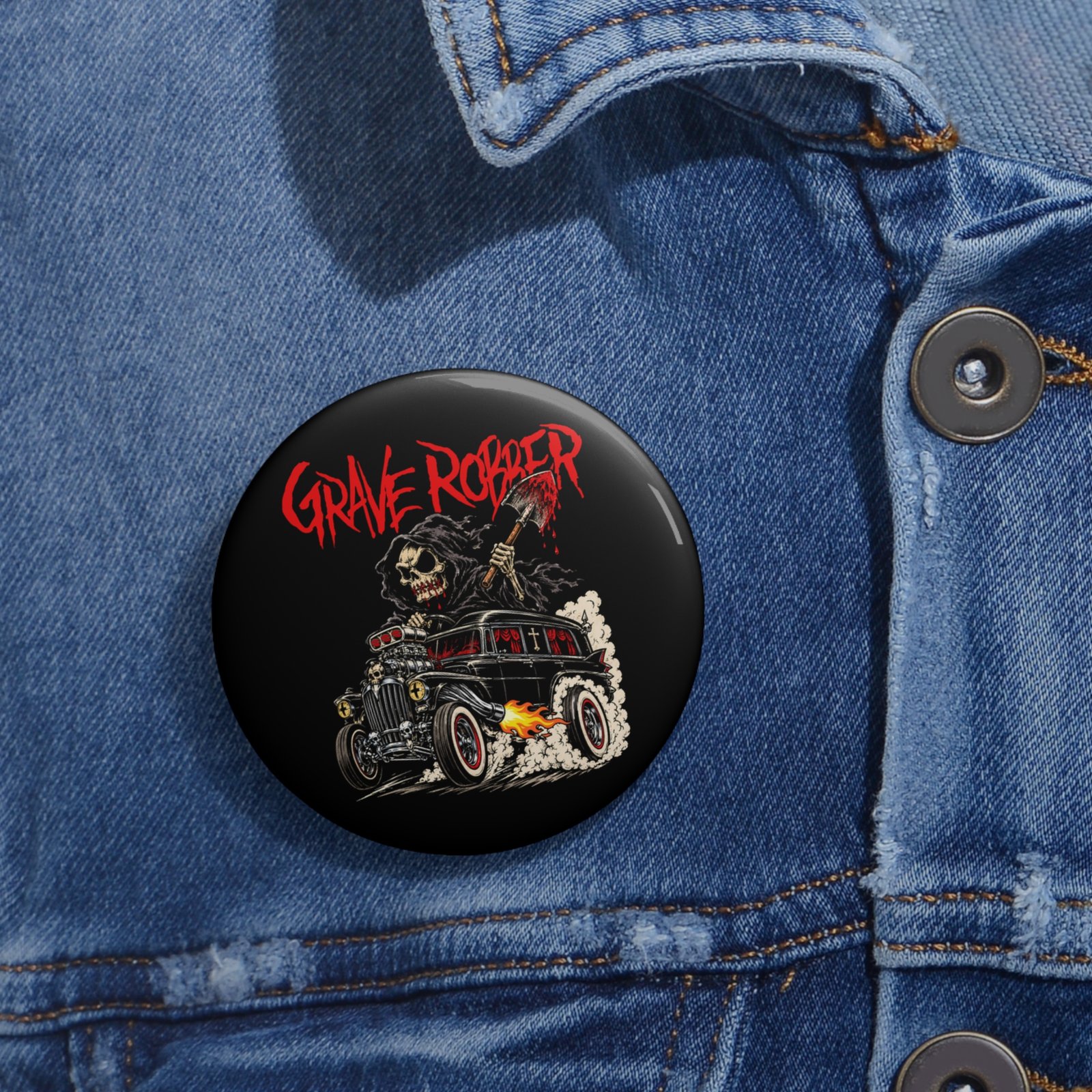 Grave Robber - Hearse Rod 2026 Pin Buttons - Image 4