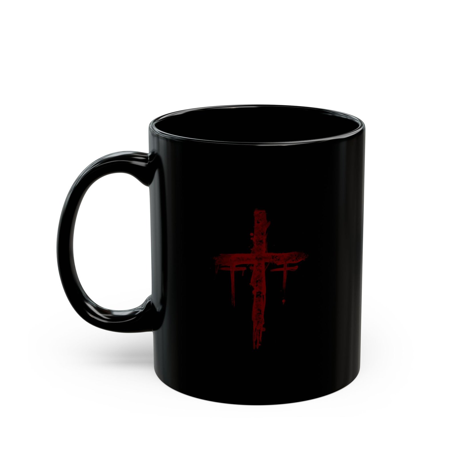 Suffer Not The Witch Bloody Cross 11oz Black Mugs