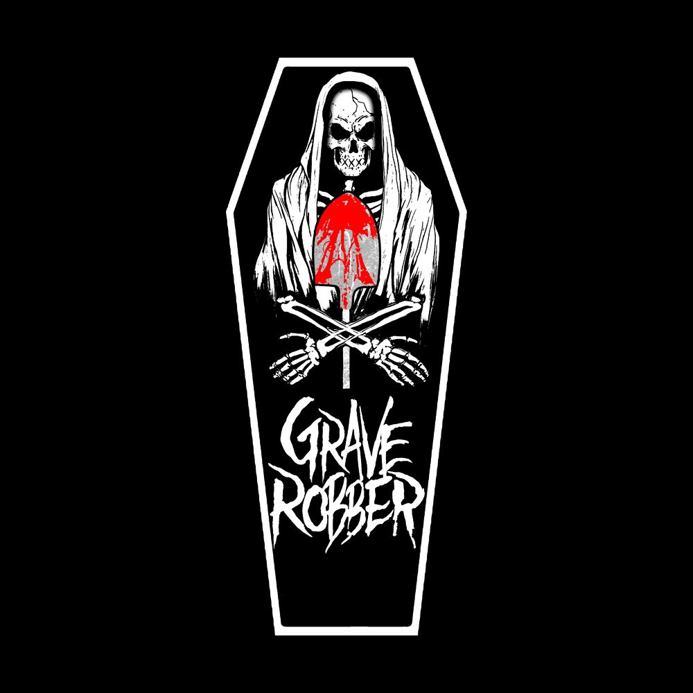 Grave Robber Coffin 2026 - Black Denim Printed Patches (2 sizes)
