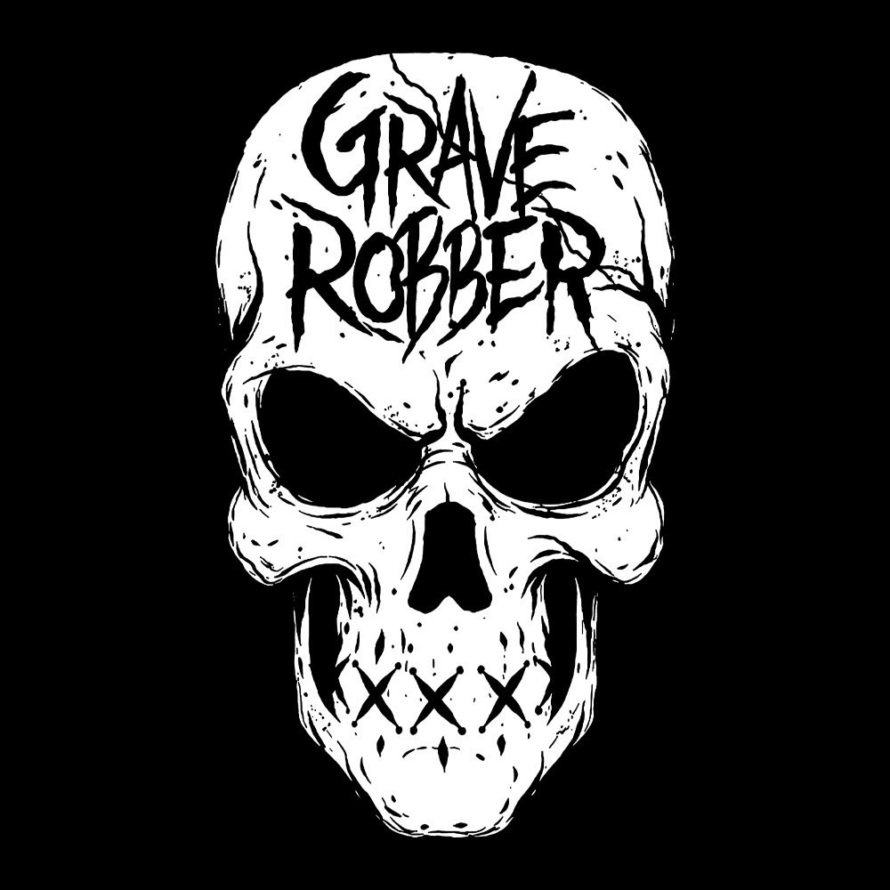 Grave Robber New Logo - Black Denim Printed Patches (2 sizes)