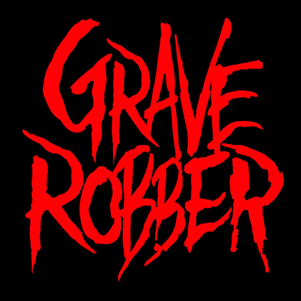 Grave Robber Red Stacked Logo 2026 - Black Denim Printed Patches (2 sizes)