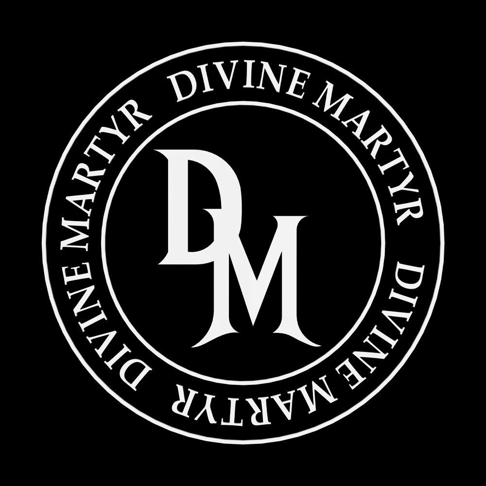 Divine Martyr Crest - Black Denim Printed Patches (2 sizes)